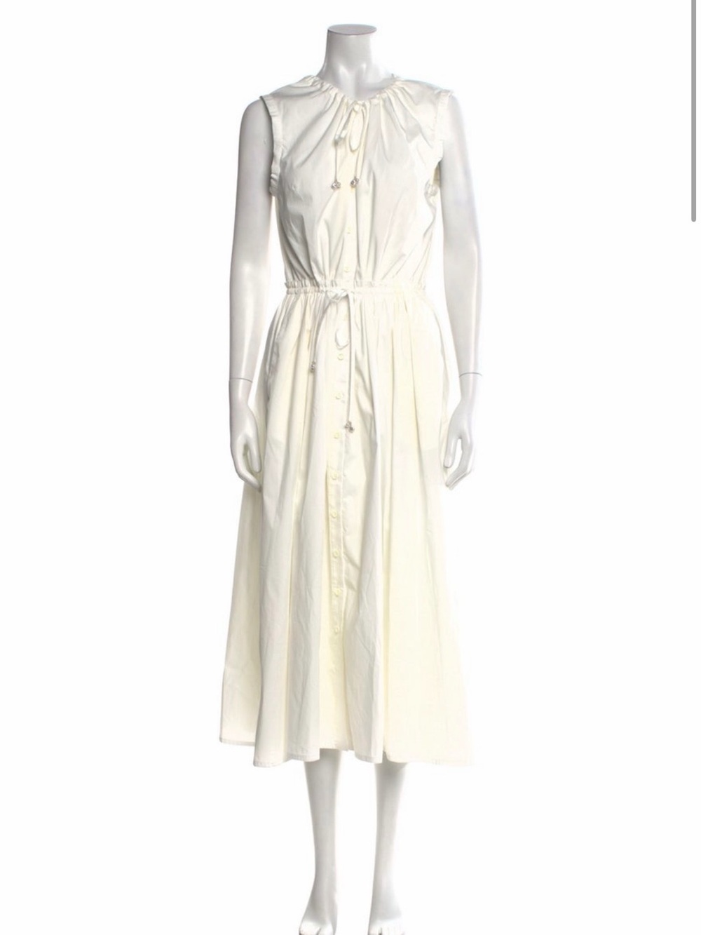 NWT Altuzarra White Cotton Midi Dress Sz 42 | The Real Real | Buttons